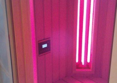 sauna z oświetleniem led