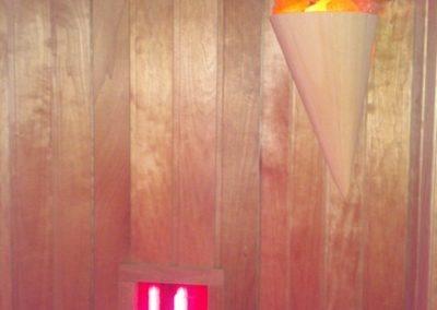 sauna z oświetleniem